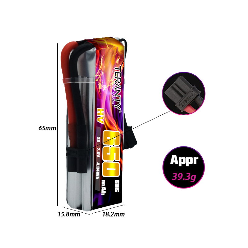 2/4/6/10PCS TERANTY 650mAh 2S  - Drone Racing Battery avis et prix